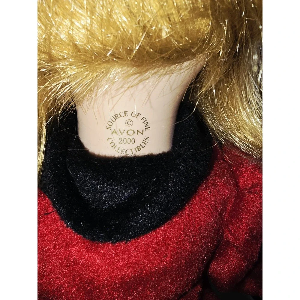 Avon 2000 Source of Fine Collectibles Porcelain Doll Red Coat Scottie Dog 16in